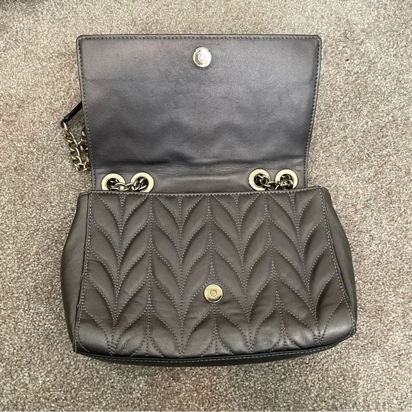 Kate Spade Gray Leather Quilted Shoulder Bag - Picture 6 of 12